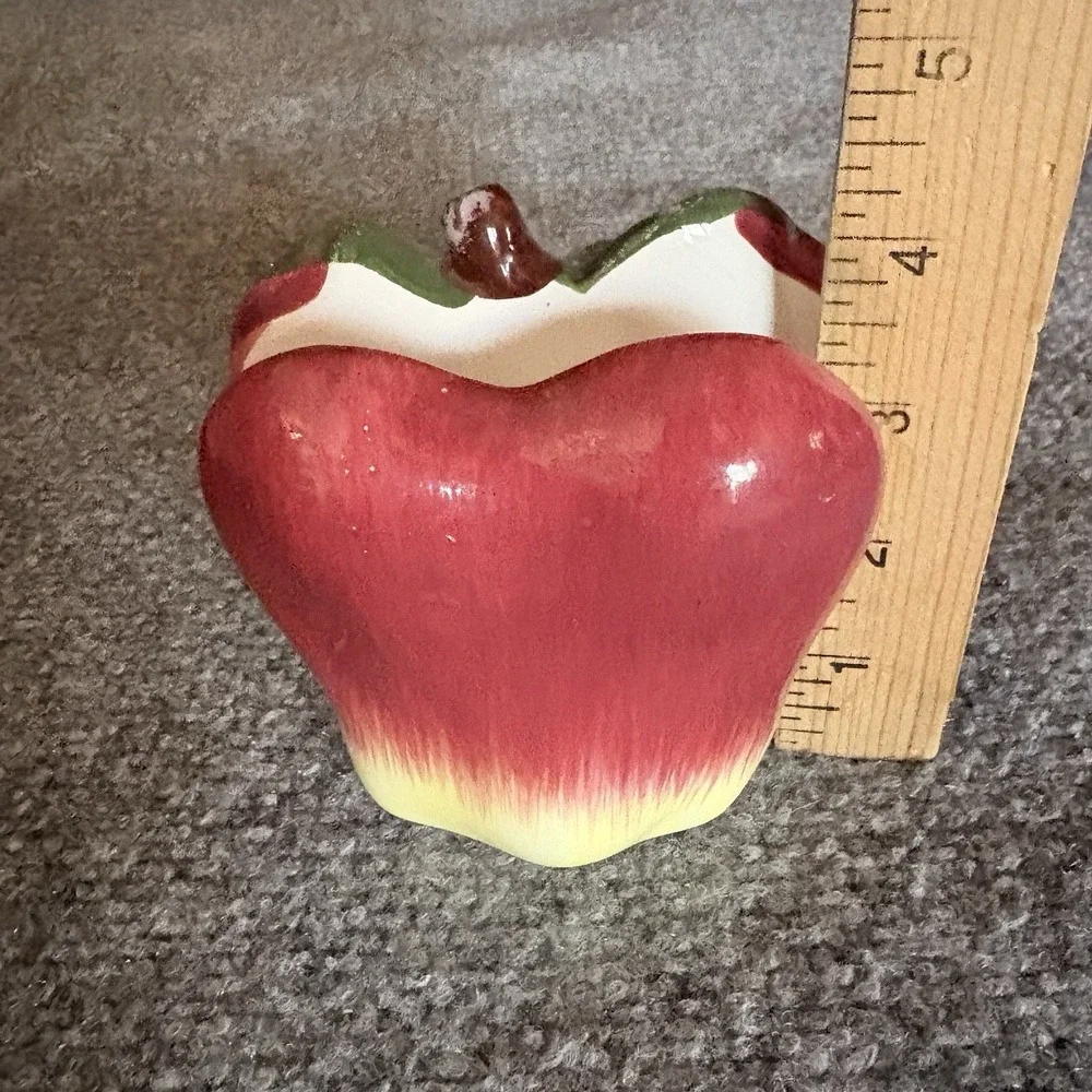 VTG Youngs Apple 3D Figural Tea Set 4pc 1999 Creamer‎ Sugar Napkin Holder